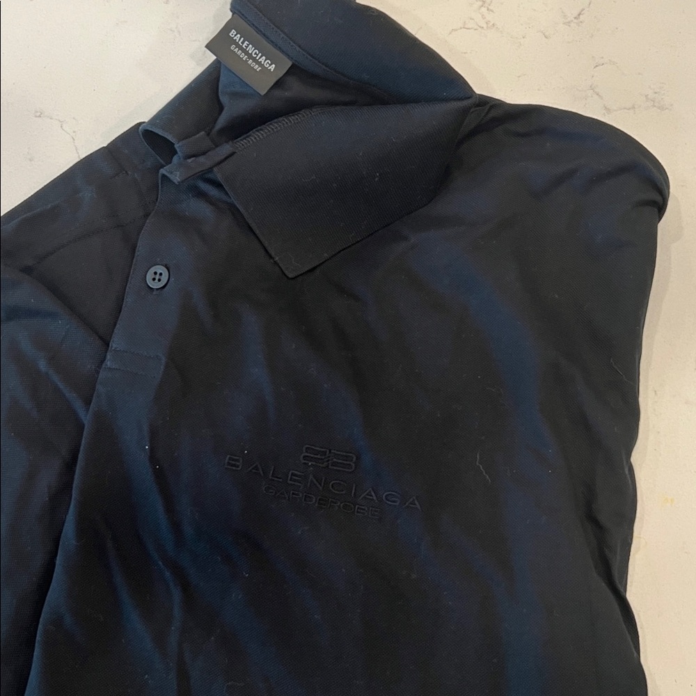 Balenciaga Black Polo Shirt